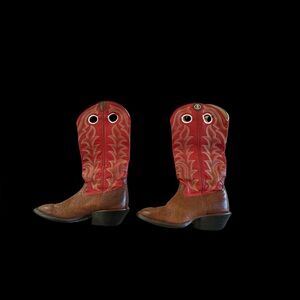 Red and Brown Western Cowboy Boots